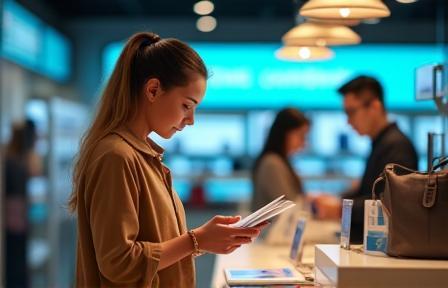 Mystery shopper reviewing telecom service options