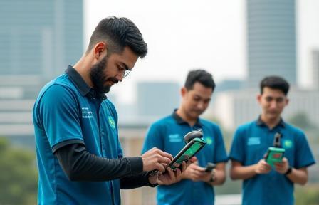 Team performing mobile network coverage tests